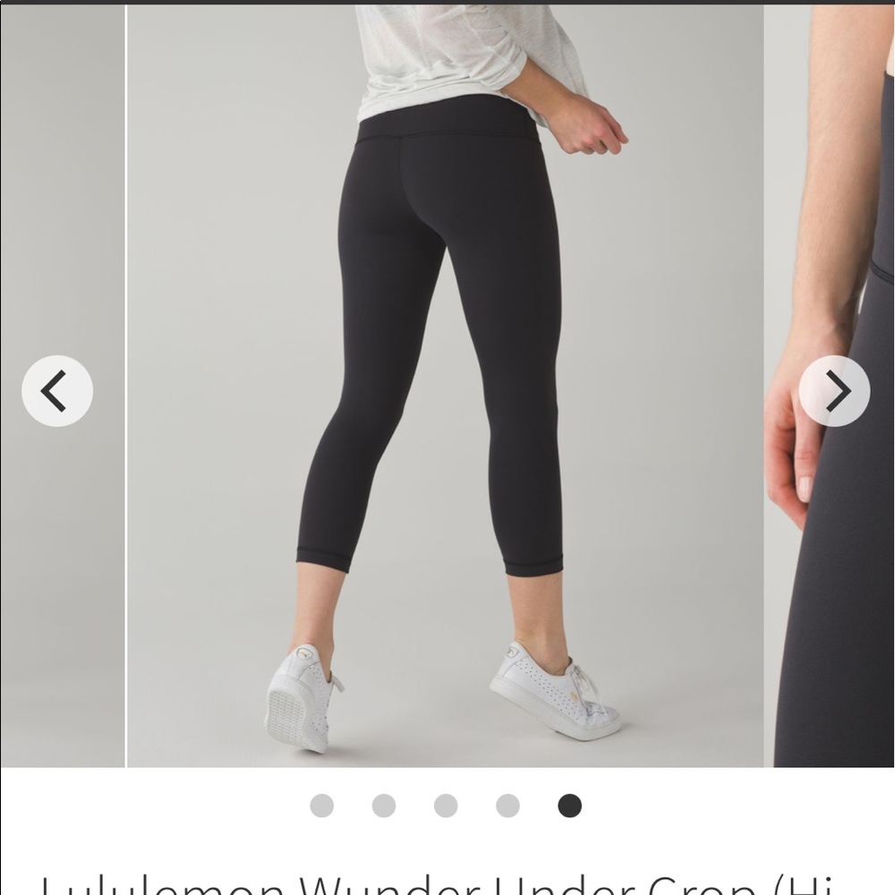 Lululemon Wunder under crop high rise, black sz 2